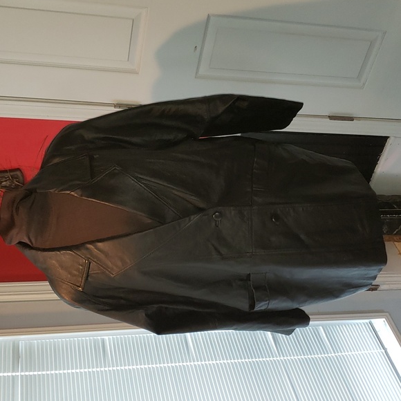 FF TRIBECA STUDIO 2XL LEATHER THREE-QUARTER LENGTH BLACK JACKET COAT - Picture 1 of 11